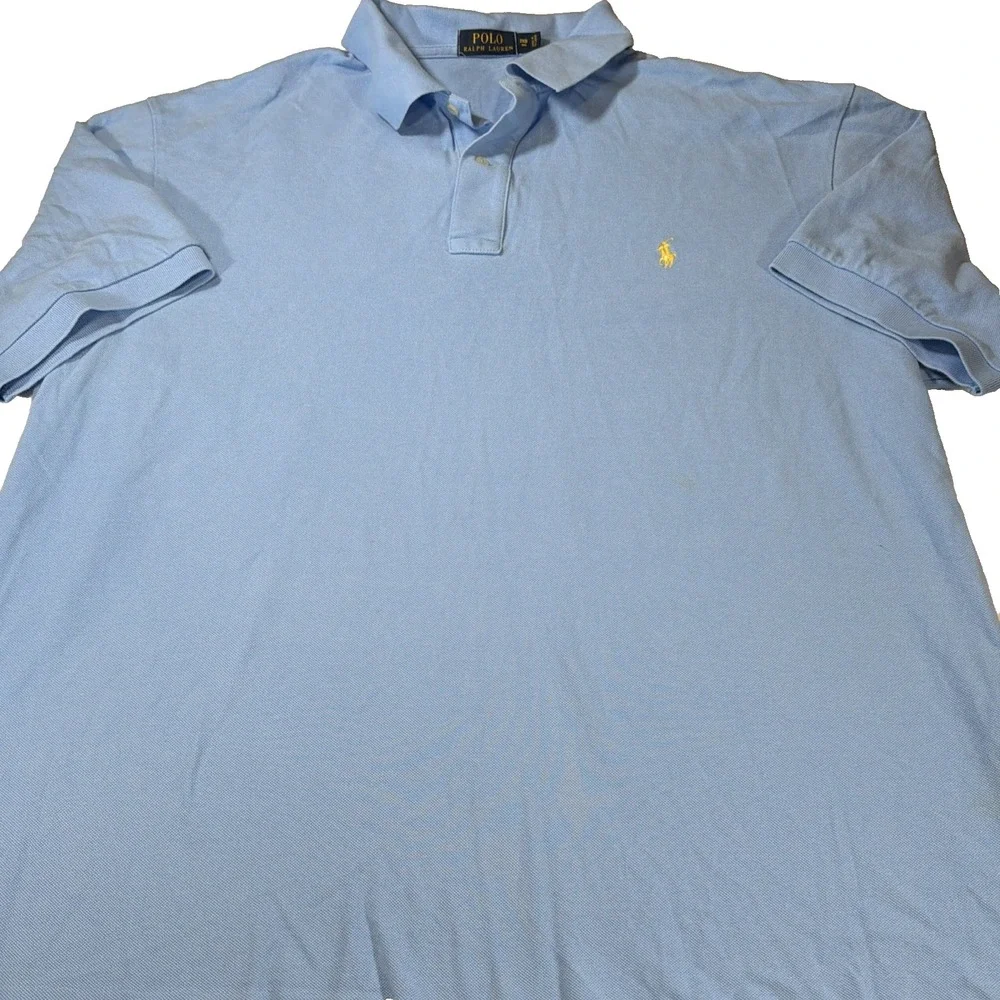 Polo Ralph Lauren Mens 2XB Blue Polo Shirt 100% Cotton Big Tall Classic Fit Pony